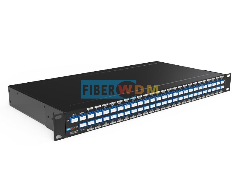 100Hz 48CH Dual-Fiber Bidirectional C17-C64 DWDM WDM Mux/Demux