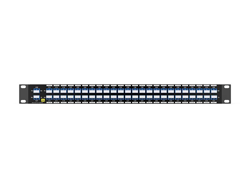 Dual Fiber 48CH C14-C61 50GHz DWDM MUX DEMUX, With EXP Port For Expanding H14-H61, LC/UPC, 1U Rack