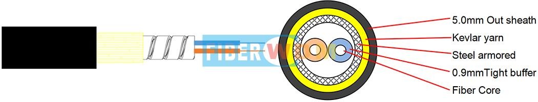 FTTA DLC-DLC-UPC SM 2C 5.0 Armored Cable