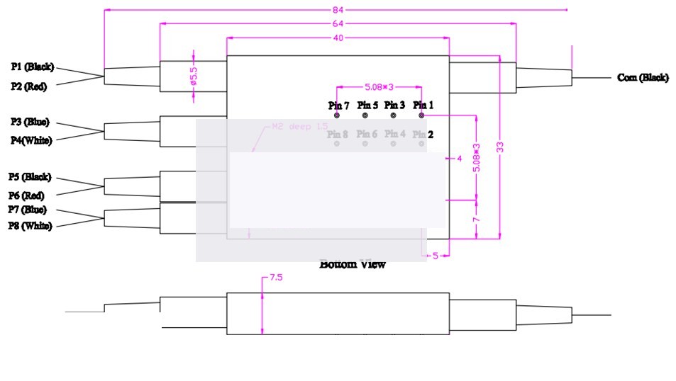 M1x8 Magnet Fiber Optical Switch