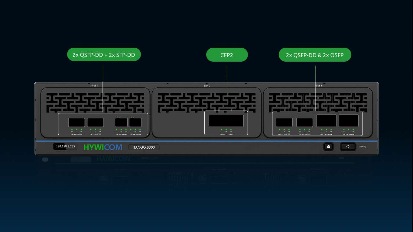 RN-OTN-8800 rear and interface view